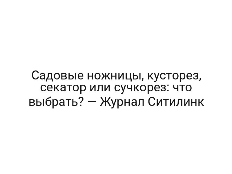 Садовые ножницы, кусторез, секатор или сучкорез: что выбрать? — Журнал Ситилинк