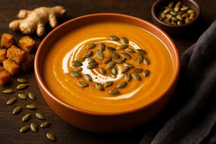 Крем-суп из тыквы с имбирем и сливками – пошаговый рецепт с фото | Кулинарное Наследие | №1822